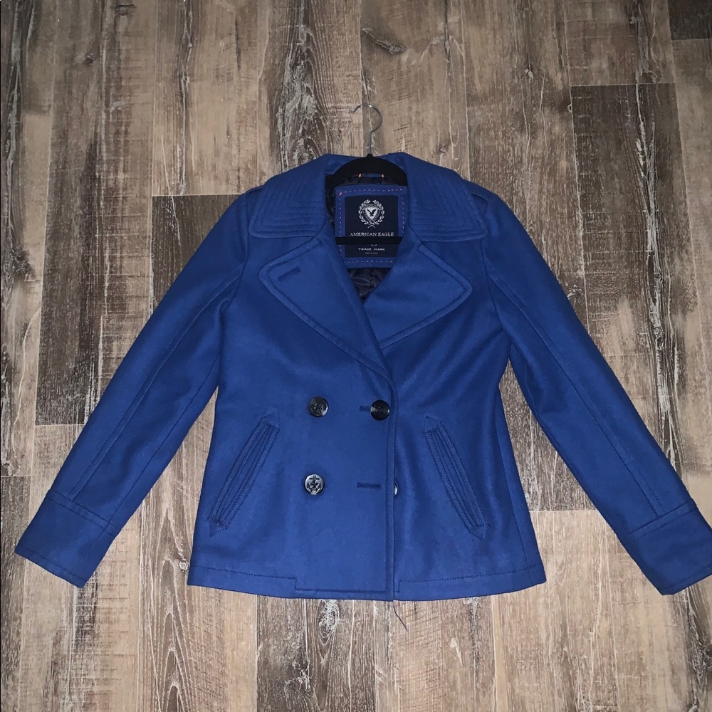 blue american eagle coat